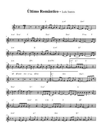 Lulu Santos Último Romântico score for Clarinet (Bb)