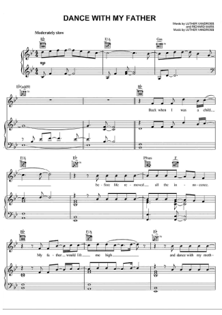 Luther Vandross Dance With My Father score for Piano