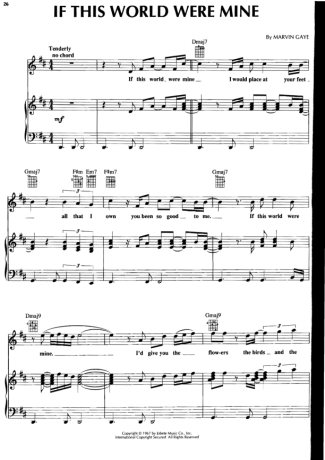 Luther Vandross If This World Were Mine score for Piano