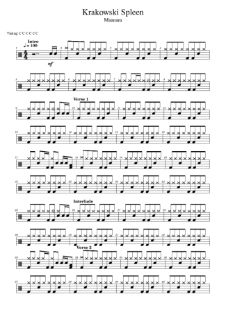 Score for Drums