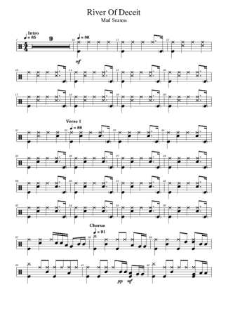 Mad Season River Of Deceit score for Drums