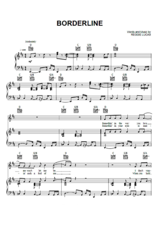 Madonna Borderline score for Piano