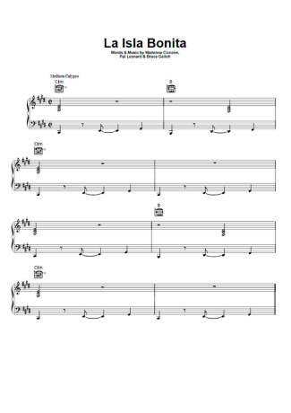 Madonna  score for Piano