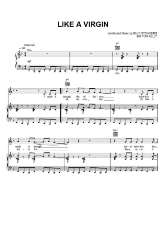 Madonna Like A Virgin score for Piano