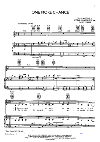 Madonna  score for Piano