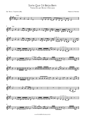 Maiara & Maraisa  score for Tenor Saxophone Soprano (Bb)