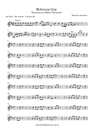 Mamonas Assassinas  score for Tenor Saxophone Soprano (Bb)