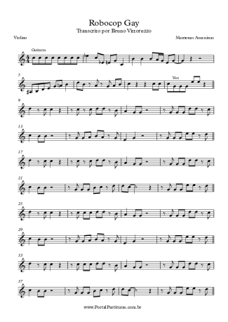 Mamonas Assassinas  score for Violin