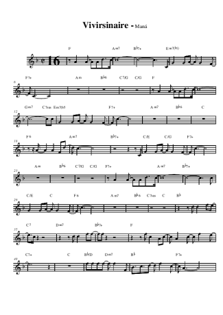 Maná Vivir Sin Aire score for Alto Saxophone