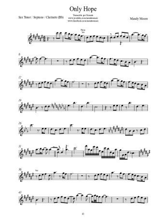 Mandy Moore  score for Tenor Saxophone Soprano (Bb)