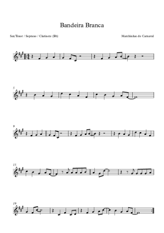 Marchinhas de Carnaval Bandeira Branca score for Tenor Saxophone Soprano (Bb)