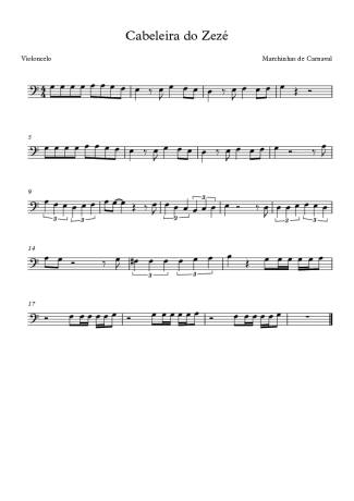 Marchinhas de Carnaval  score for Cello