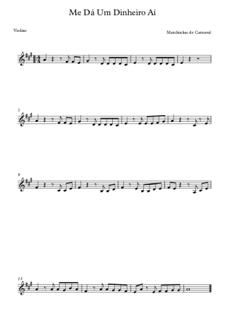 Marchinhas de Carnaval Me Dá Um Dinheiro Aí score for Violin