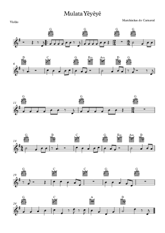 Marchinhas de Carnaval Mulata Yêyêyê score for Acoustic Guitar