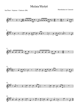 Marchinhas de Carnaval Mulata Yêyêyê score for Clarinet (Bb)
