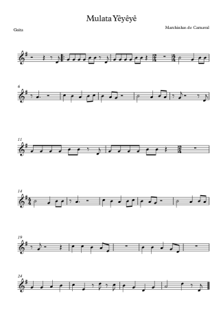 Marchinhas de Carnaval Mulata Yêyêyê score for Harmonica