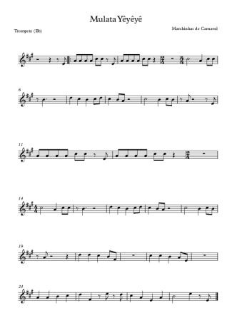 Marchinhas de Carnaval Mulata Yêyêyê score for Trumpet