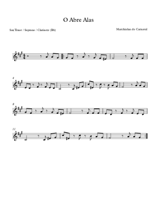Marchinhas de Carnaval  score for Tenor Saxophone Soprano (Bb)