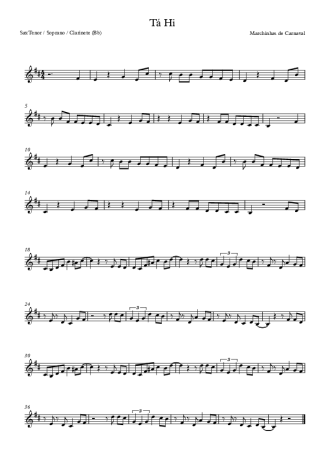 Marchinhas de Carnaval  score for Tenor Saxophone Soprano (Bb)