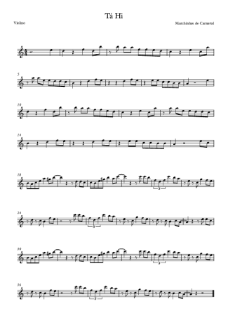 Marchinhas de Carnaval Tá Hi score for Violin