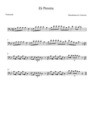 Marchinhas de Carnaval  score for Cello