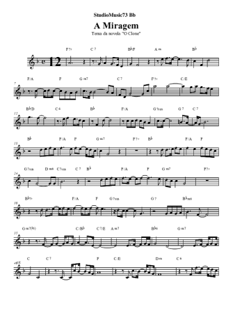 Marcus Viana A Miragem (Novela O Clone) score for Clarinet (Bb)