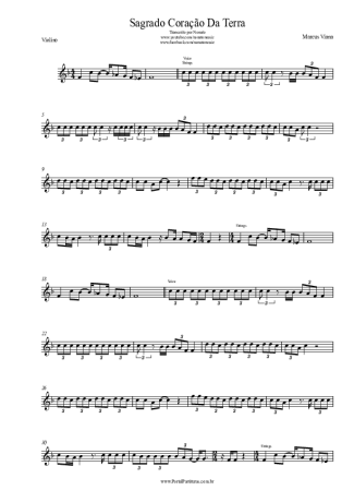 Marcus Viana Sagrado Coração Da Terra score for Violin