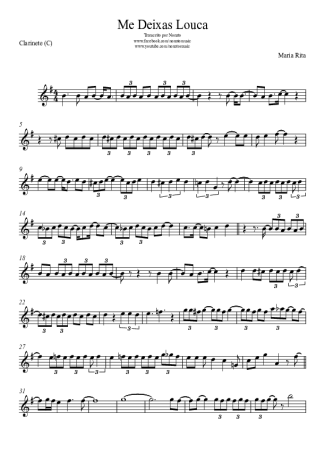 Maria Rita Me Deixas Louca score for Clarinet (C)