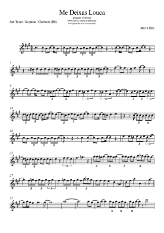 Maria Rita Me Deixas Louca score for Tenor Saxophone Soprano (Bb)