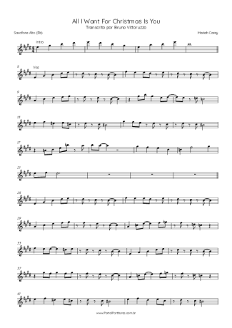 Mariah Carey  score for Alto Saxophone