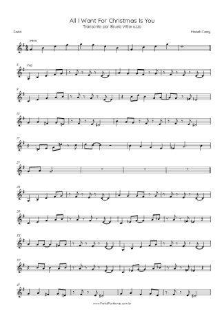 Mariah Carey All I Want For Christmas Is You score for Harmonica