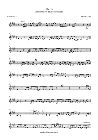 Mariah Carey  score for Clarinet (C)