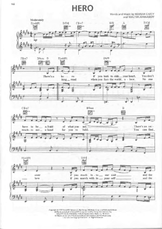 Mariah Carey Hero score for Piano