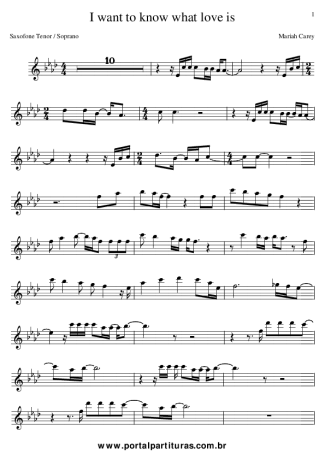 Mariah Carey  score for Tenor Saxophone Soprano (Bb)