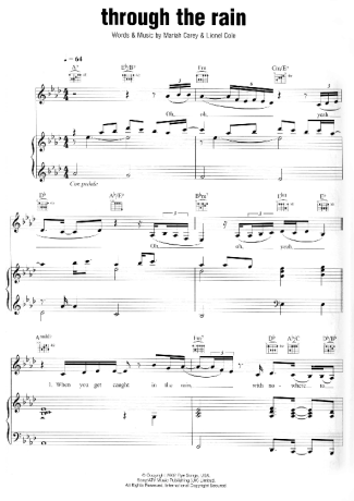 Mariah Carey Through The Rain score for Piano