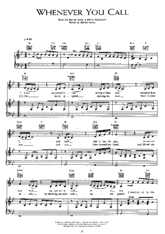 Mariah Carey Whenever You Call score for Piano