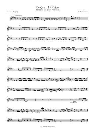 44086 <br />
<b>Notice</b>:  Undefined index: partitura in <b>/home/v2ariamus/public_html/scorelist2.php</b> on line <b>584</b><br />
 - De Quem É A Culpa - Saxophone Alto (Mi♭)