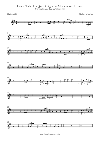 Score for Clarinet (C)