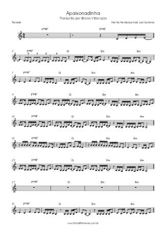 Marília Mendonça feat. Léo Santana  score for Keyboard