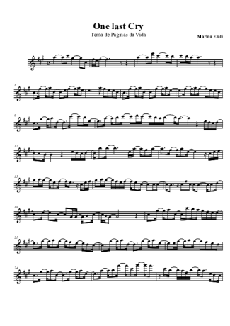 Marina Elali One Last Cry score for Tenor Saxophone Soprano (Bb)