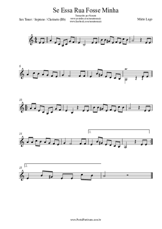 Mário Lago Se Essa Rua Fosse Minha score for Clarinet (Bb)