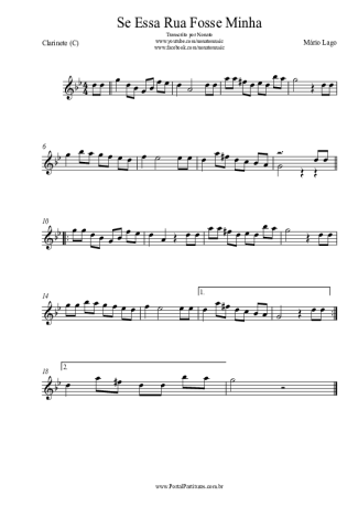 Mário Lago Se Essa Rua Fosse Minha score for Clarinet (C)