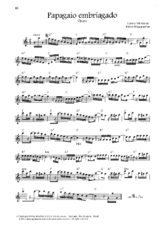 Mário Mascarenhas Papagaio Embriagado score for Flute