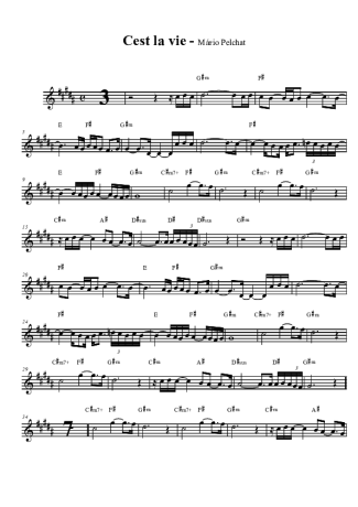 Mario Pelchat C´est la vie score for Tenor Saxophone Soprano (Bb)