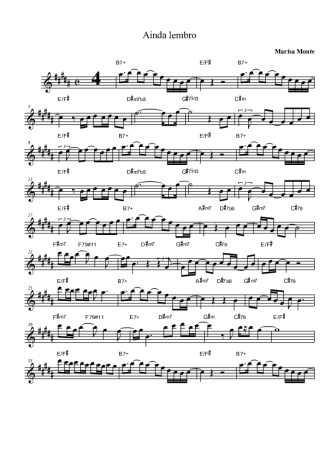 Marisa Monte  score for Clarinet (Bb)