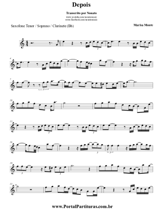 Marisa Monte  score for Tenor Saxophone Soprano (Bb)