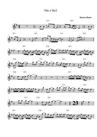 Marisa Monte  score for Clarinet (Bb)