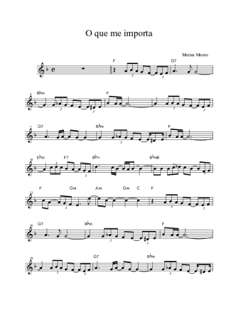 Marisa Monte O Que Me Importa score for Tenor Saxophone Soprano (Bb)