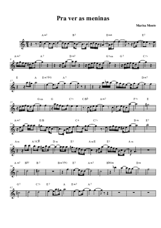 Marisa Monte Pra Ver As Meninas score for Tenor Saxophone Soprano (Bb)