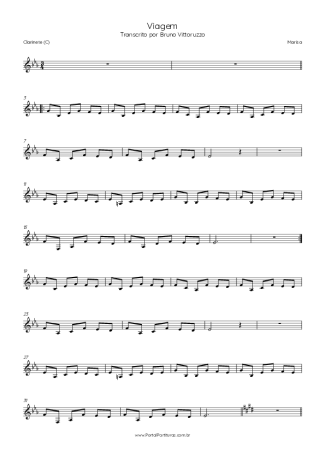 Marisa Viagem score for Clarinet (C)